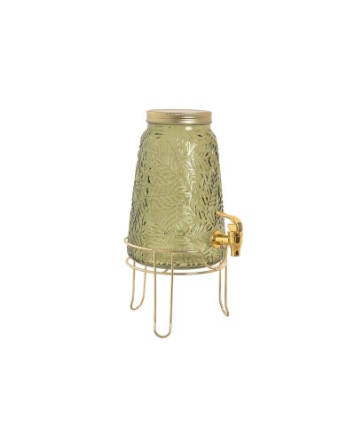 Drankdispenser Home ESPRIT Groen Gouden Metaal Kristal polyestyreen 3,3 L 19,3 X 19,3 X 36 CM