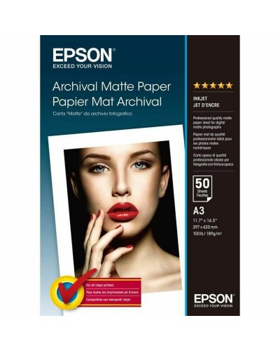 Papier photo mat Epson C13S041344 A3 50 Volets
