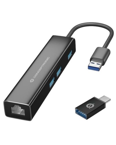 USB HUB 3 Portar Conceptronic DONN07BA Svart (1 antal)