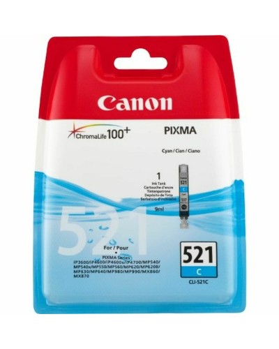 Alkunperäinen mustepatruuna Canon CLI-521 Syaani