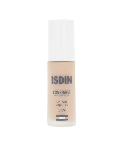 Base de Maquillaje Fluida Isdin COVERAGE Nº 1.0 Pearl Spf 50 30 g