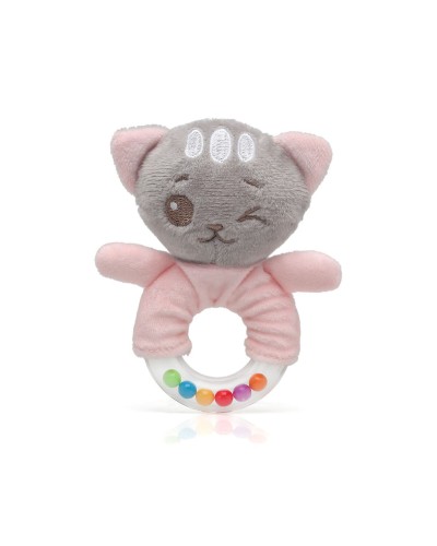 Rammelaar Kat 18 cm Roze