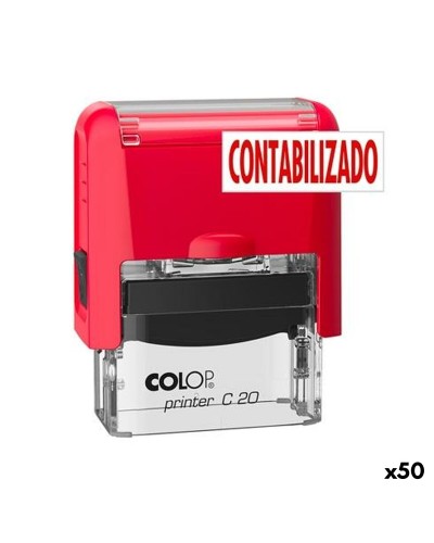 Timbre Colop PRINTER C20 CONTABILIZADO Rouge (50 Unités)