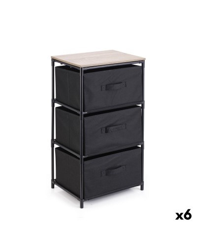 Chest of drawers Confortime Brown Black 40 x 30 x 69 cm (6 Units)