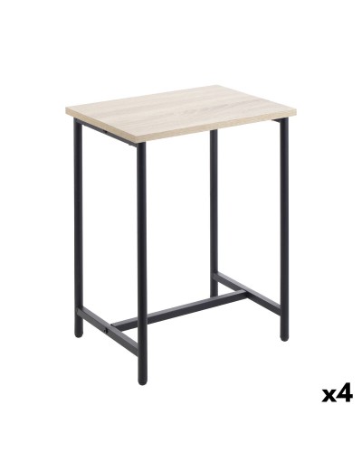 Bijzettafel MobleKit Bruin Zwart 40 x 30 x 50 cm Metaal Hout MDF (4 Stuks)