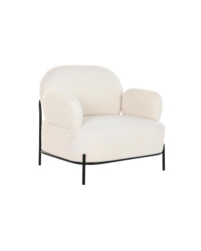 Armchair DKD Home Decor 86 x 74 x 77 cm Black Metal White