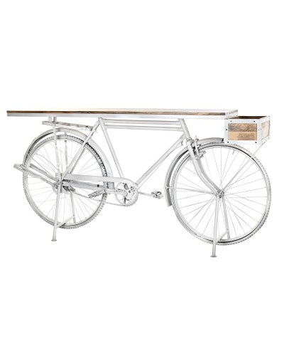 Console DKD Home Decor Wit Bruin Ijzer Mangohout 195 x 40 x 91 cm