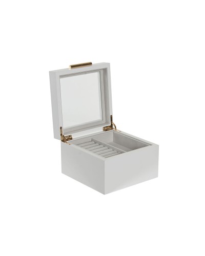 Scatola-Portagioie Home ESPRIT Bianco Legno Cristallo