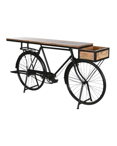 Console Home ESPRIT Jaune Marron Noir Fer Bois de manguier 195 x 40 x 91 cm