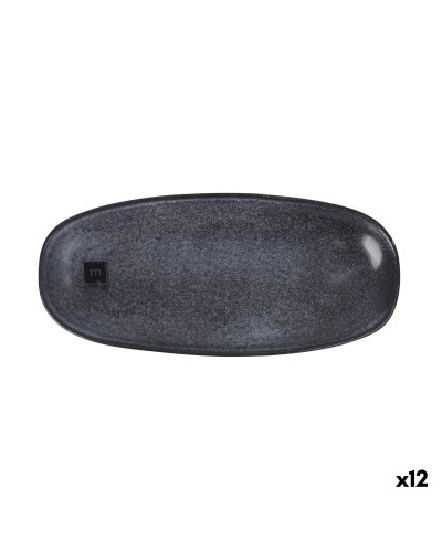 Serveerschaal La Mediterránea Nebula Grijs Keramisch Ovalen 30 x 13,7 cm (12 Stuks)