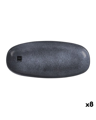 Serving Platter La Mediterránea Nebula Grey Ceramic Oval 33,5 x 15 cm (8 Units)