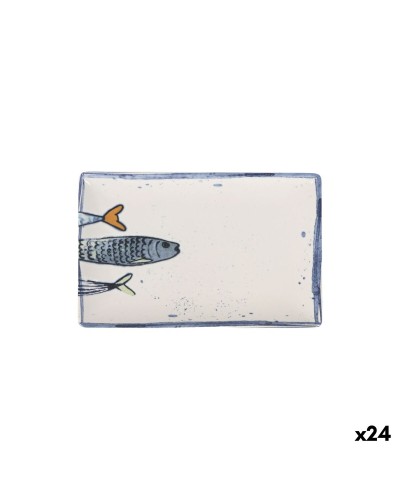 Välipalatarjotin La Mediterránea Peixe 2.0 Monivärinen Suorakulmainen 20 x 13 x 2 cm Keraminen (24 osaa)