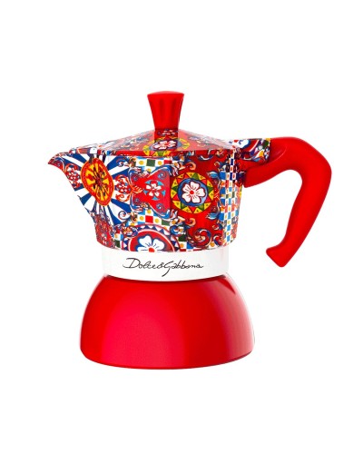 Cafetera Italiana Bialetti MOKA D&G Rojo Aluminio 2 Tazas
