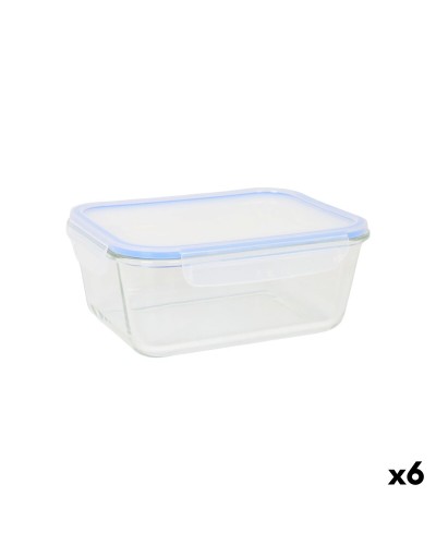 Fiambrera Quttin Azul Transparente Rectangular 1,8 L (6 Unidades)