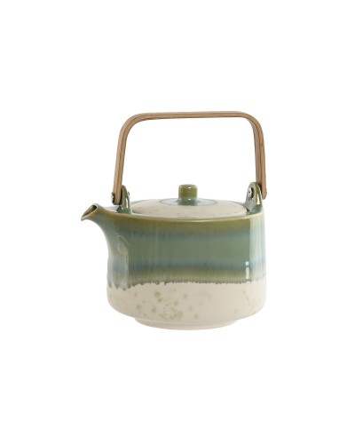 Teapot Home ESPRIT White Green Bamboo Porcelain 1 L