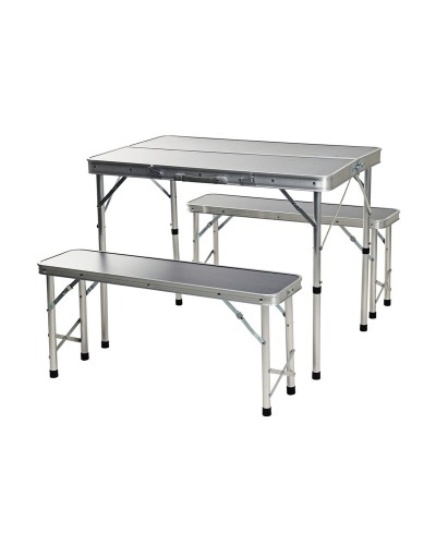 Conjunto de Mesa con 2 Sillas Redcliffs 90 x 60 x 70 cm Gris (3 Piezas)