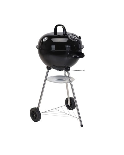 Roues de barbecue au charbon de bois Noir 47 x 90 cm Ronde