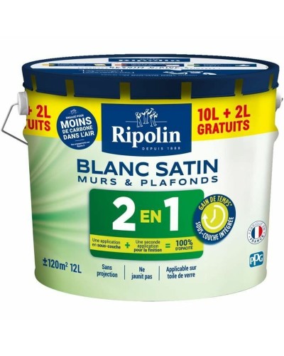Primer Paint Ripolin White Satin finish 12 L