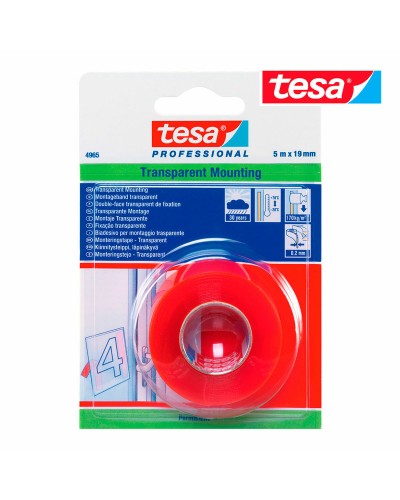 Kaksipuolinen teippi TESA Läpinäkyvä 5 m x 19 mm