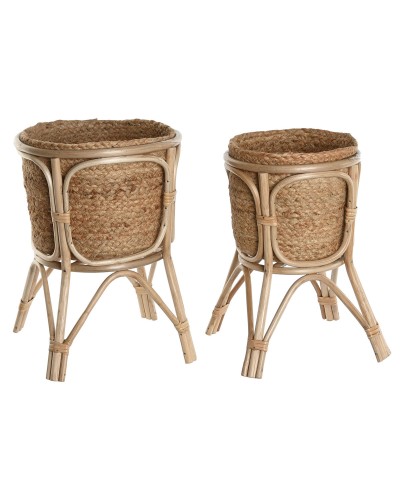 Set di 2 Vasi in Vimini Naturale ESPRIT - Decorativi, 28x28x38 cm