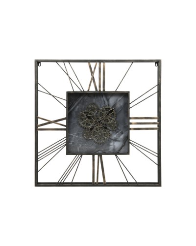 Seinäkello Home ESPRIT Musta Kullattu Metalli Kristalli 80 x 8 x 80 cm