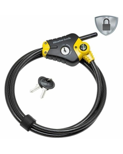 Master Lock Candado con Llave Negro - Seguridad Antirrobo
