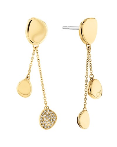 Calvin Klein Pendientes Mujer Plata 925 Colgantes Logo CK Minimal Chic
