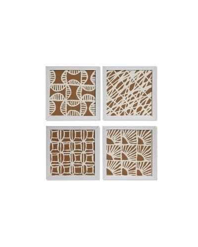 Set of 4 pictures Home ESPRIT Modern 22 x 2 x 22 cm (4 Pieces)