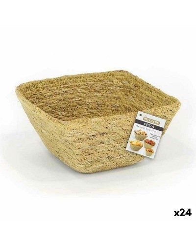 Veelzijdige mand Privilege Zeegras Vierkant 12 x 12 x 7 cm (24 Stuks)