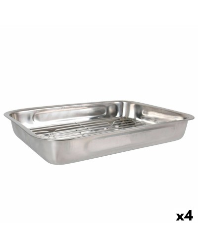 Bandeja para Horno Quttin Acero Plateado Rectangular 43,4 x 31,2 cm (4 Unidades)