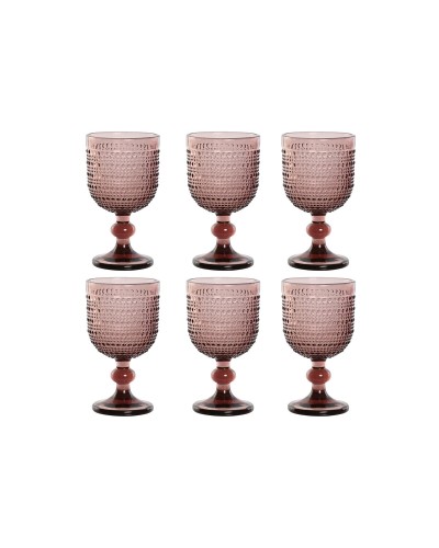 Set di Bicchieri Home ESPRIT Rosa Cristallo 240 ml (6 Unità)