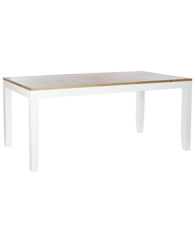 DKD Home Decor Esstisch aus Akazien- und Mangoholz, 200 x 100 x 80 cm, Weiß und Braun
