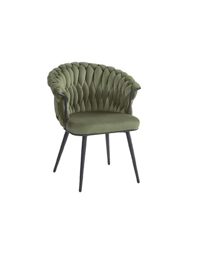 Silla DKD Home Decor Negro Verde Terciopelo Metal 66 x 60 x 84 cm
