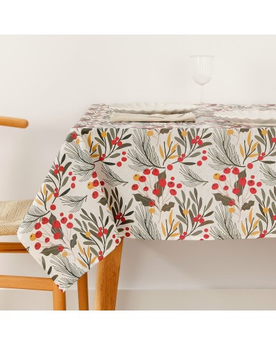 Stain-proof resined tablecloth Belum Merry Christmas Multicolour 200 x 150 cm