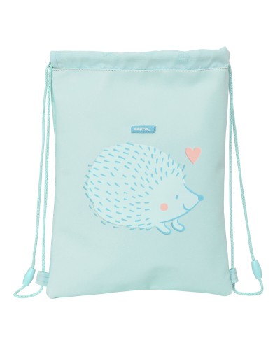 Sac à dos Safta Hérisson Turquoise 26x34 cm - Sac de sport à cordons
