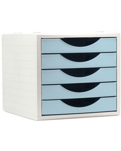 File 2000 ArchivoTec - A4 Filing Cabinet 5 Drawers Pastel Blue - Office
