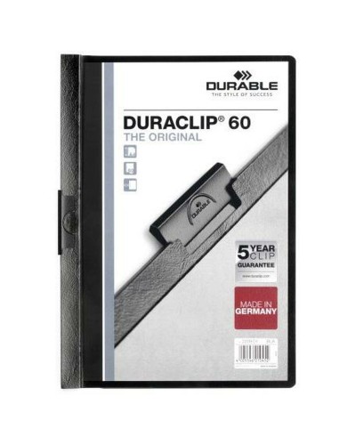 Dossier de Portefeuilles Durable Duraclip 60 Noir Transparent A4 25 Pièces