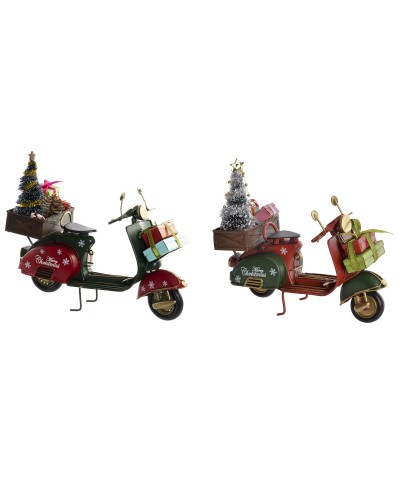 Décorations de Noël DKD Home Decor Motocyclette Métal (17,5 x 7 x 15,5 cm) (2 Unités)
