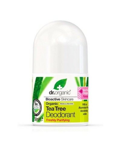 Dr.Organic Tea Tree Roll-on Deodorant 50ml - Natural Antibacterial

