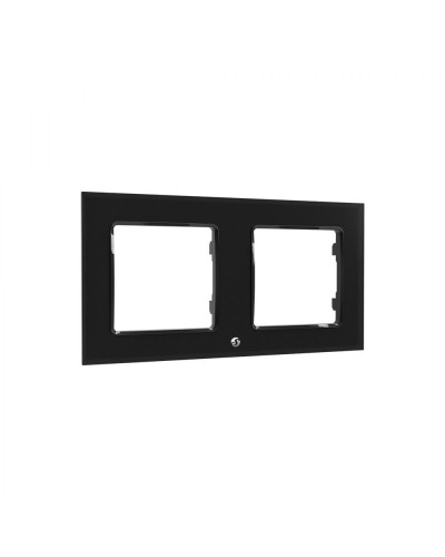Cadre de finition pour interrupteur d'éclairage Shelly WF2_BLACK Noir Métal Plastique