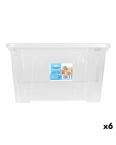 Säilytyslaatikko kannella Dem Kira Muovinen Läpinäkyvä 25 L 42 x 36 x 25 cm (6 osaa)