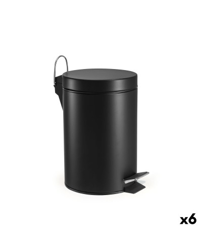 Pedal bin Confortime Black 3 L (6 Units)