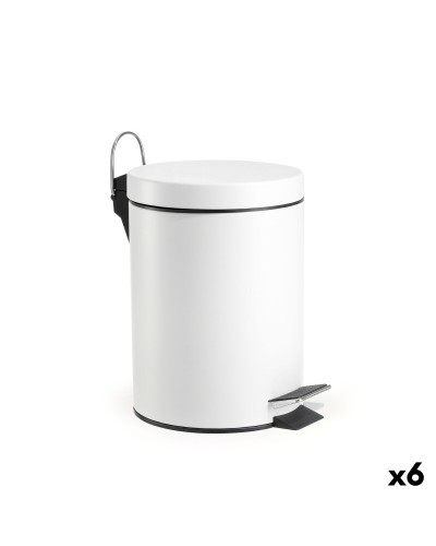 Papierkorb mit Pedal Confortime Weiß 5 L (6 Stück)