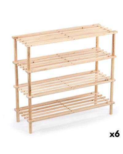 Schoenenrek Confortime Natuurlijk Hout 74 x 26 x 67 cm (6 Stuks)