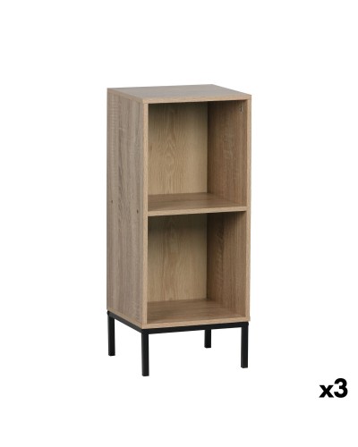 Planken MobleKit Bruin Zwart Metaal Hout MDF 30 x 29 x 72 cm (3 Stuks)