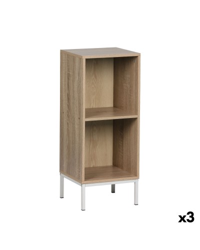 Étagère MobleKit Blanc Marron Métal Bois MDF 30 x 29 x 72 cm (3 Unités)