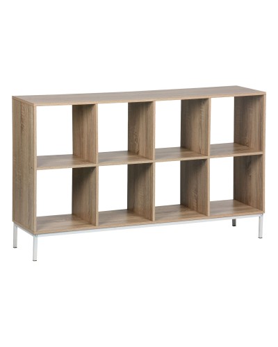 Étagère MobleKit Blanc Marron Bois Métal 118 x 29 x 72 cm