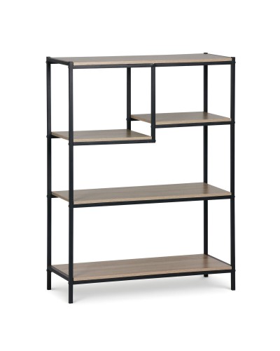 Scaffale MobleKit Marrone Nero Legno Metallo 75 x 30 x 100 cm