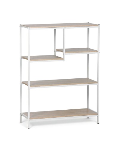 Regal MobleKit Weiß Braun Holz Metall 75 x 30 x 100 cm