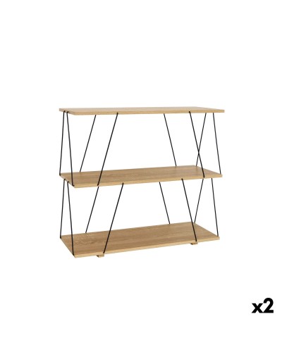 Regal MobleKit Braun Schwarz Holz Metall 80 x 30 x 71,2 cm (2 Stück)